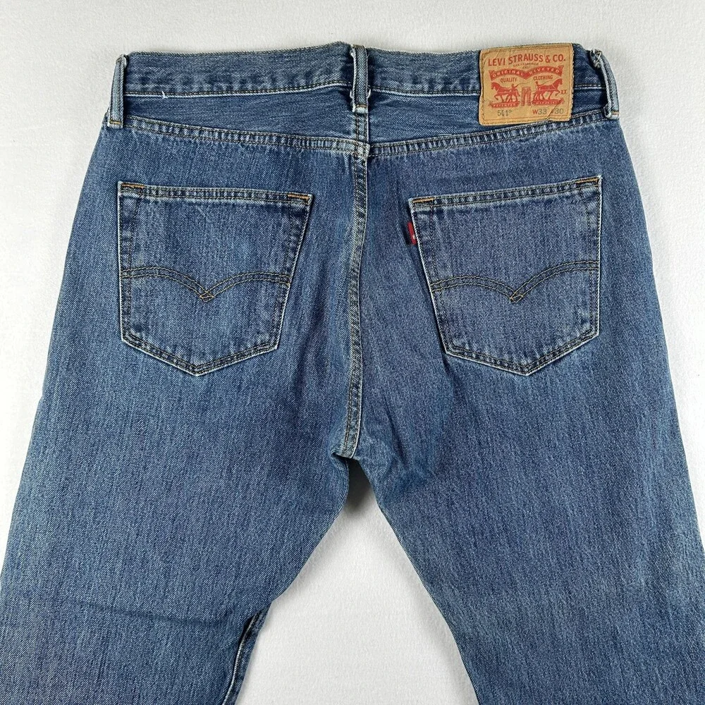 Levis 501 Jeans Mens 33x30 Medium Wash Denim Regular Straight Button Fly Y2K